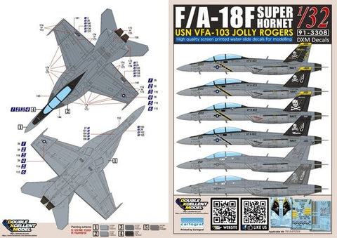 DXM 91-3308 1/32 U.S. Navy F/A-18F Super Hornet VFA-103 "Jolly Rogers" (For Trumpeter and Revell)