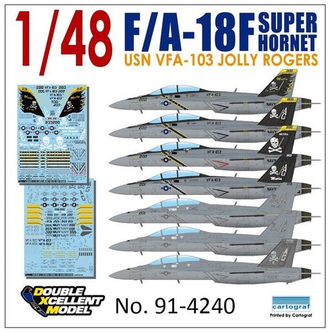 DXM 91-4240 1/48 USN F/A-18F Super Hornet VFA-103 "Jolly Rogers" (For Hasegawa, Meng Model, Italeri, and Revell)