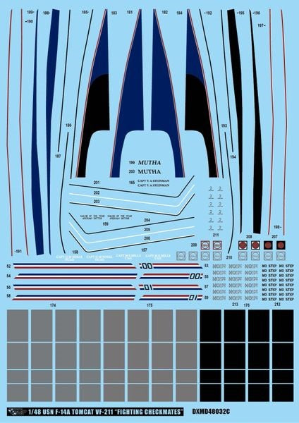 DXM 91-4338 1/48 USN F-14A Tomcat VF-211 "Checkmates" (For Hasegawa, Tamiya, Revell, Italeri, HobbyBoss, and Academy)