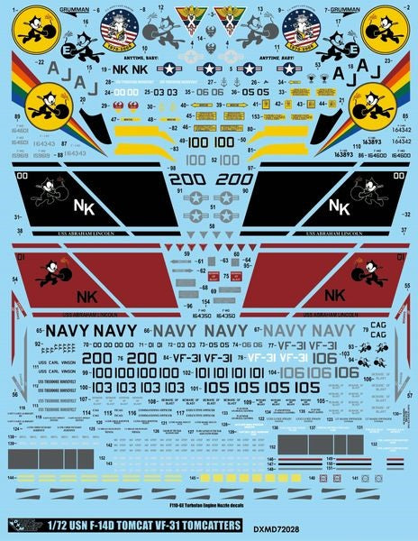 DXM 91-7128 1/72 USN F-14D Tomcat VF-31 "Tomcatters" (For Fujimi, Great Wall, Hasegawa, HobbyBoss, and Revell)