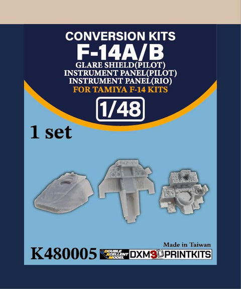 DXM K0005 1/48 F-14A/B Glareshield (Pilot) / Instrument Panel (Pilot) (RIO)