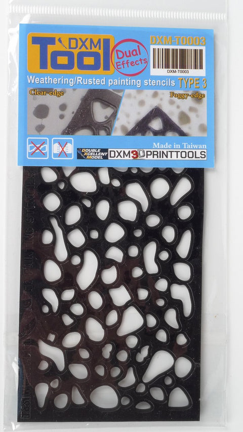 DXM T0003 Weathering/Rust/Fading Dual-Effect Airbrush Stencil #3 (15cm x 7cm)
