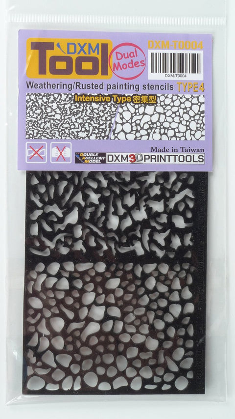 DXM T0004 Weathering/Rust/Fading Dual Effect Airbrush Stencil #4 (10cm x 7cm)