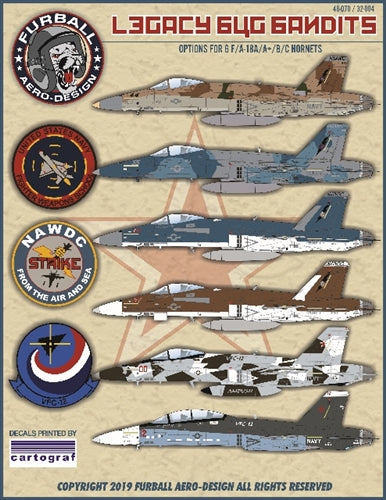 FURBALL 32-004 1/32 USN F/A-18A/A+/B/C Hornet, Legacy Bug Bandits