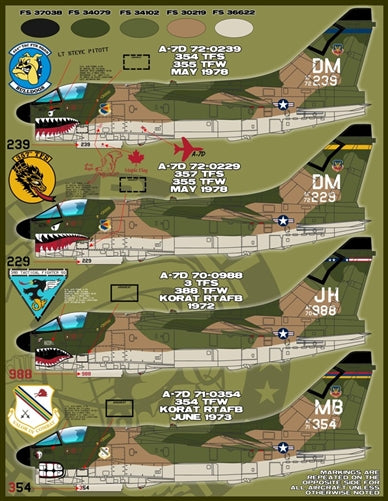 FURBALL 48-016 1/48 USN Nine A-7D Corsair Man-Eaters,Short Little Ugly Fuckers