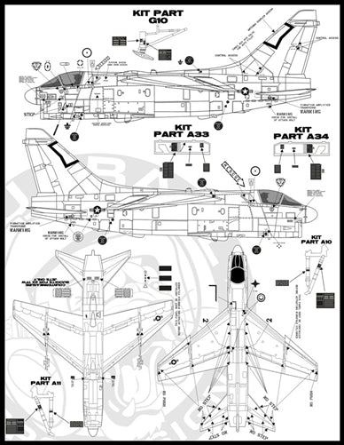 FURBALL 48-016 1/48 USN Nine A-7D Corsair Man-Eaters,Short Little Ugly Fuckers