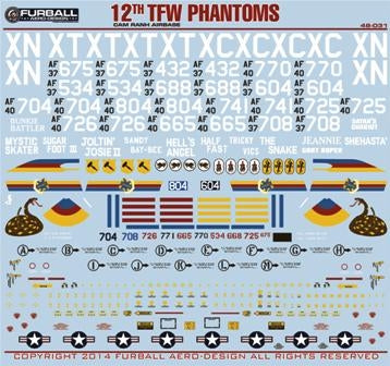 FURBALL 48-031 1/48 12th TFW Phantom、Cam Ranh Air Base