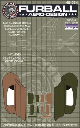 FURBALL 48-034 1/48 F-4 Phantom II, Intake Decal vietnamese camouflage(For Academy)