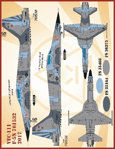 FURBALL 48-065 1/48 USN VFC-111 F-5NF Freedom Fighter, Bandit Sundowners
