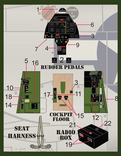 FURBALL 48-096 1/48 P-51D Cockpit Detail Set