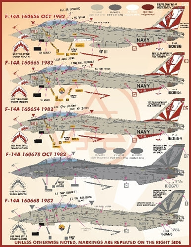 FURBALL 72-009 1/72 USN F-14A Tomcat VF-111 Sundowners Anthology