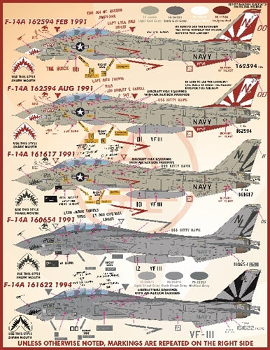 FURBALL 72-009 1/72 USN F-14A Tomcat VF-111 Sundowners Anthology
