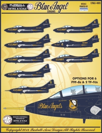 FURBALL FDS-4805 1/48 USN F9F-8s, TF-9Js Blue Angel Cougar