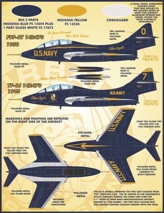 FURBALL FDS-4805 1/48 USN F9F-8s, TF-9Js Blue Angel Cougar
