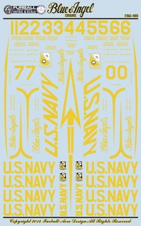 FURBALL FDS-4805 1/48 USN F9F-8s, TF-9Js Blue Angel Cougar