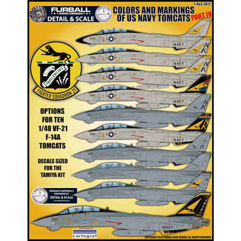 FURBALL FDS-4812 1/48 USN F-14 Tomcat Colors & Markings, Part 4(For Tamiya)
