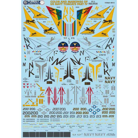 FURBALL FDS-4812 1/48 USN F-14 Tomcat Colors & Markings, Part 4(For Tamiya)