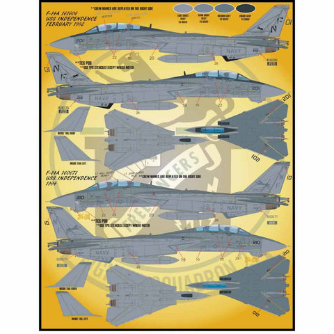 FURBALL FDS-4812 1/48 USN F-14 Tomcat Colors & Markings, Part 4(For Tamiya)