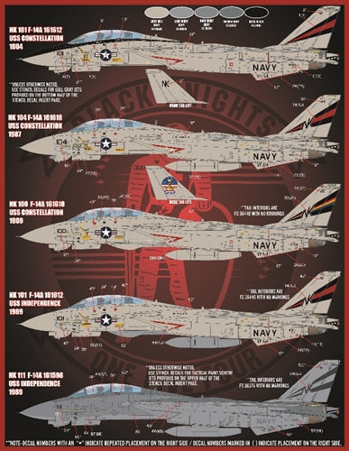 FURBALL FDS-4814 1/48 USN VF-154, F-14A Tomcat, Black Knights Colors & Markings, Part 6