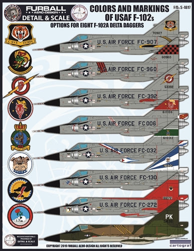 FURBALL FDS-4817 1/48 USAF F-102A Delta Dagger - Color & Markings