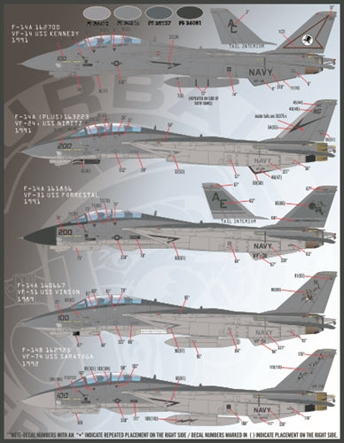 FURBALL FDS-4818 1/48 USN F-14 Tomcat Colors & Markings, Part 9