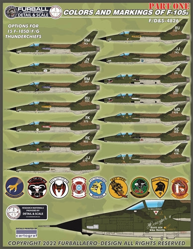 FURBALL FDS-4826 1/48 F-105s Thunderchief Colors and Markings Part I
