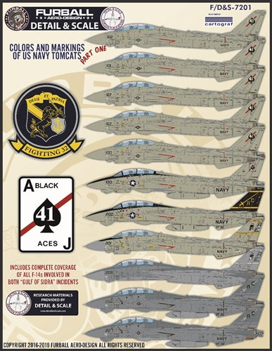 FURBALL FDS-7201 1/72 US Navy F-14A Tomcat Colors & Markings, Part 1
