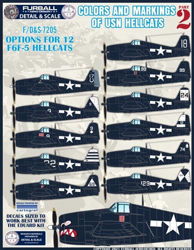 FURBALL F/D&S-7205 1/72 Color & Markings of the F6F-5 Hellcat Part 2