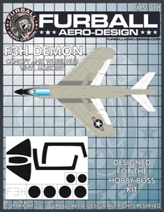 FURBALL FMS-018 1/48 F3H Demon Canopy & Wheel Hub Vinyl Mask Set(For Hobby Boss)