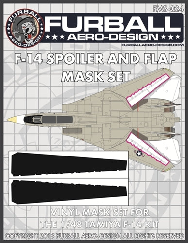 FURBALL FMS-024 1/48 F-14 Tomcat spoiler & flap mask set(For Tamiya)
