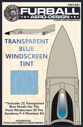 FURBALL FWT-001 1/48 Blue transparent windshield sheet for F-4 Phantom(For Academy and Zoukei-mura)