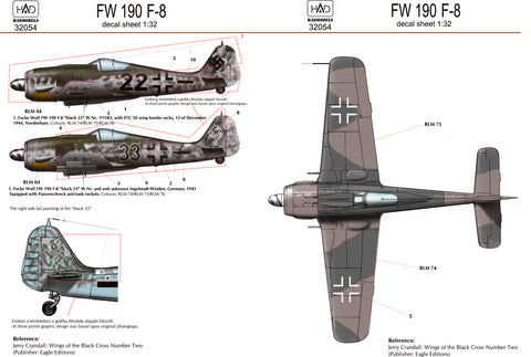 HAD Models 32054 1/32 FW 190 F-8 decal sheet