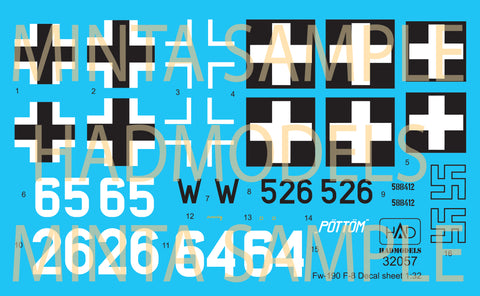 HAD Models 32057 1/32 FW 190 F-8 decal sheet