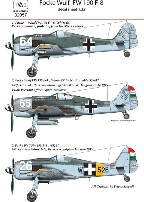 HAD Models 32057 1/32 FW 190 F-8 decal sheet