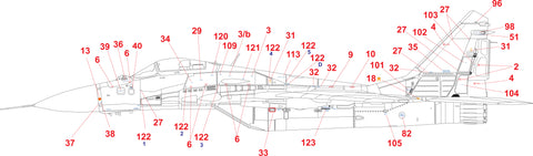 HAD Models 32067 1/32 MiG-29 Russian stencil double decal sheet