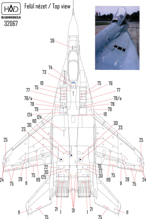 HAD Models 32067 1/32 MiG-29 Russian stencil double decal sheet