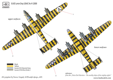 HAD Models 32070 1/32 B-24D ”Lemon Drop” Assembly ship decal sheet