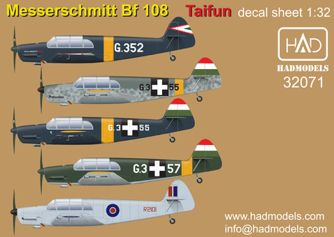 HAD Models 32071 1/32 Messerschmitt 108 Taifun decal sheet