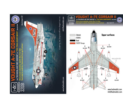 HAD Models 32091 1/32 A-7E US NAVAL Air Test Center ” The final Copuntdown” decal sheet