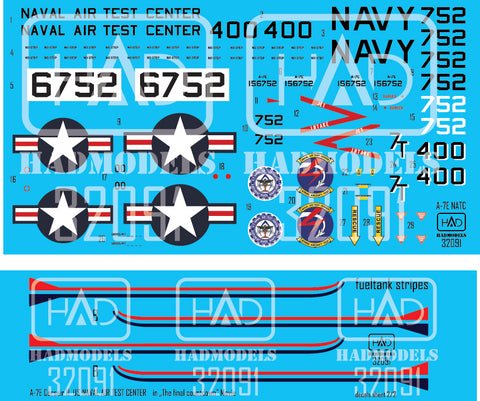 HAD Models 32091 1/32 A-7E US NAVAL Air Test Center ” The final Copuntdown” decal sheet