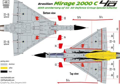 HAD Models 32099 1/32 Mirage 2000C ”40th anniversary of 1st Air Defence Group” decal sheet
