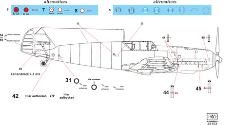 HAD Models 48153 1/48 Bf 109 E Full stencil matrica
