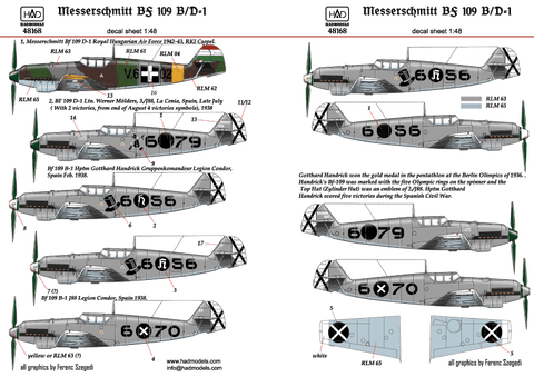 HAD Models 48168 1/48 Bf 109 B/D decal