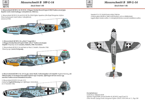 HAD Models 48174 1/48 Messerschmitt Bf 109 G-14decal sheet