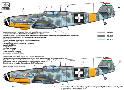 HAD Models 48174 1/48 Messerschmitt Bf 109 G-14decal sheet
