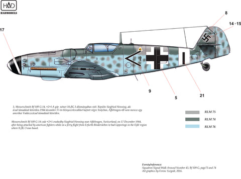 HAD Models 48174 1/48 Messerschmitt Bf 109 G-14decal sheet