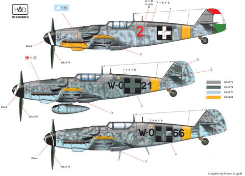 HAD Models 48175 1/48 Messerschmitt Bf 109 G-6 decal sheet