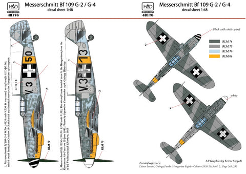 HAD Models 48176 1/48 Messerschmitt Bf 109 G-2/G-4 decal sheet