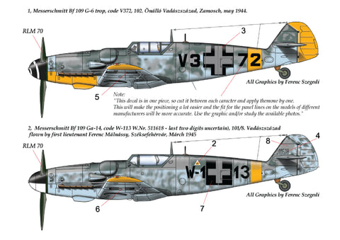HAD Models 48177 1/48 Messerschmitt Bf 109 G-14 / G-6 Trop decal sheet