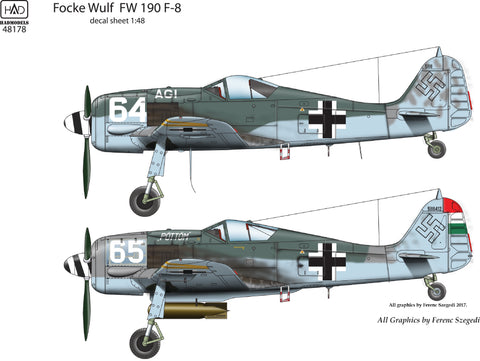 HAD Models 48178 1/48 FW-190 F-8 ( 64 ”?gi”, 65 ”P?TT?M”) decal sheet